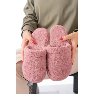 Kuzu Kumaş Yünlü Sessiz Taban Kadın Terlik Kapalı Ev Terliği