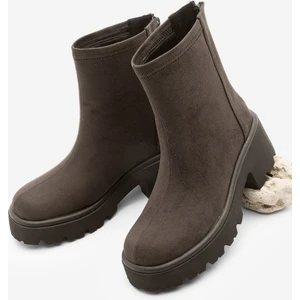 Kadın Arkadan Fermuarlı Kalın Topuklu Günlük  Bot Lofani