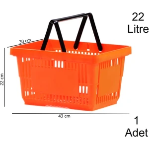 Plastik Market Alışveriş El Sepeti 22 Litre Turuncu 1 Adet