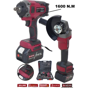 2'li Sanayi Seti 6 Kademeli Devirli TAŞLAMA+1600NM Somun Bijon Makinası DFL-266