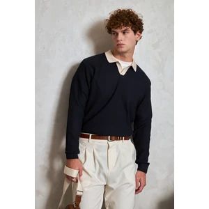 Erkek Polo Yaka Nopeli Oversize Triko Kazak