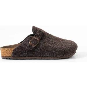 Friend & Trend Keçe Kışlık Önü Kapalı Anatomik Taban Tokalı Sabo Terlik