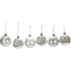 Yılbaşı Süsü 6'lı Top Gümüş 4 cm