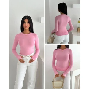 Kadın Bisiklet Yaka Uzun Kol Parmak Geçmeli Buzy Bady