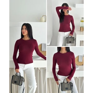 Kadın Bisiklet Yaka Uzun Kol Parmak Geçmeli Buzy Bady