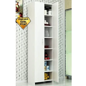 Atlantis Çok Amaçlı Dolap 182 cm Yükseklik 49 cm Genişlik Beyaz Renk Dayanıklı Malzeme