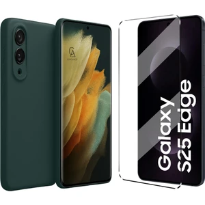 Samsung Galaxy S25 Edge ile Uyumlu Kılıf Esnek Premium Telefon Kılıfı ve Temperli Cam Ekran Koruyucu