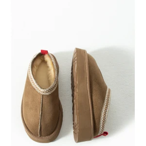 Friend & Trend Süet Içi Kürklü Düz Taban Sabo Kışlık Kadın Terlik