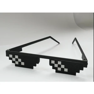 3D Atölyem Pixel Tasarım Unisex Gözlük - Plastik Malzeme - Konsept ve Parti Aksesuarı - Siyah
