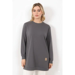 Basic Bisiklet Yaka Armalı Kısa Tunik