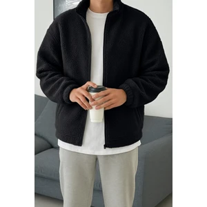 Ghassy Co. Erkek Isı Termal Iç Dış Sherpa Sonbahar Kış Tam Fermuarlı Peluş Polar Sweatshirt