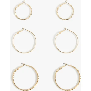 Çelik Burgu 3'lü Halka Küpe Seti