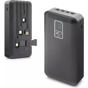 20.000 Mah Kendinden Kablolu Powerbank Telefon Standlı Göstergeli Taşınabilir Şarj Cihazı