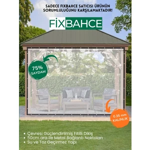 Fixbahçe 3.5mx2.5m Şeffaf Pvc Rüzgar,Yağmur Geçirmez Sera Naylonu