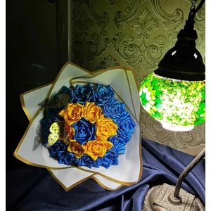 Sarı Lacivert Gül Bukleti