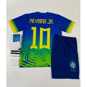 Legent Lady Brezilya 2026 Neymar Jr Özel //10 Çocuk Forması 4'lü Set (Mavi-Yeşil)