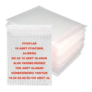 Patlayan Baloncuklu Kargo POŞETI10 Adet (Ağzı Çift Bantlı) Zarf 15X15+5 cm