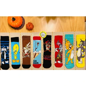 Al Bi 90Lık 8'li Çizgi Film Kahramnlar Desenli Renkli ve Pamuklu Çorap