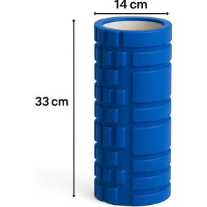 Foam Roller Masaj Rulosu – Yoga, Pilates, Fitness ve Fizyoterapi İçin EVA Köpük Masaj Aleti (33x14 cm) Mavi