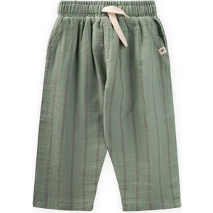 Müslin Pantolon 1-7 Yaş Yeşil Çift Çizgili