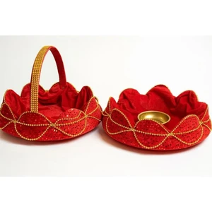 Gelin Kına Gecesi Tepsi Veya Sepeti Düğün Sünnet Nişan Lazer Güllü Kadife Sepet Tepsi Kına Malzemesi Sepet ve Tepsi̇ Takim