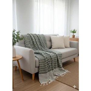 Fugo Concept Çok Amaçlı Örtü | Pike- Koltuk Şalı-Masa Örtüsü-Tv Battaniyesi | Dekor Desenli Püsküllü (170X210)