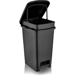 SRL-3030 Slim Pedallı Plastik Çöp Kovası Iç Kovalı 40 Lt Siyah