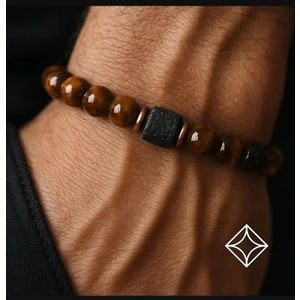 Alnis Atelier Kaplan Gözü ve Lav Taşı Doğal Taş Bileklik