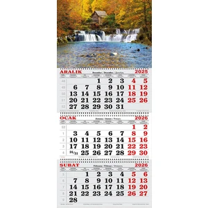 GENC DIJITAL BASKI 2026 Yılı Gemici Takvimi- Şelale ve Su Değirmenli Kulübe