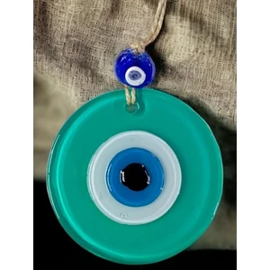 Litae Trend Yeşil Nazar Boncuklu Duvar Süsü 10 cm Cam Duvar Dekoru