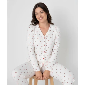 Kirazlı Pamuklu  Pijama Takımı