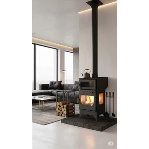 Ataysan Ticaret Peletli ve Odunlu Kalın Sac Kaliteli Otantik Şömine 10 kg Pelet Kapasiteli Şömine