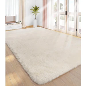 Sere Serpe Yumuşak Modern Peluş Kaymaz Salon Oturma Çocuk Yatak Odası Mutfak Antre Krem