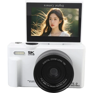 5k Dijital Kamera 75MP Uhd, 18X Zoom Autofomas 3 Ekranlı Aynasız Kamera, Seyahat Için Retro Tarzı Fotoğrafçılık Kameraları