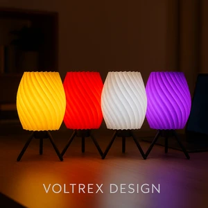 Voltrex Design Voltrex Desıgn Spiral Tasarımlı LED Masa Lambası – Modern Dekoratif Gece Lambası – Kablolu, Ampul Dahil, Loş Işık (Sarı / Kırmızı / Beyaz / Mor)