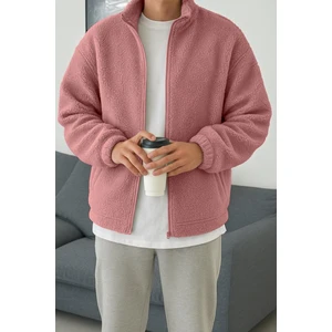 Ghassy Co. Erkek Isı Termal Iç Dış Sherpa Sonbahar Kış Tam Fermuarlı Peluş Polar Sweatshirt