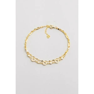 So CHIC Minimal 18 Ayar Sarı Altın Kaplama 19 cm Gümüş Zincir Bileklik