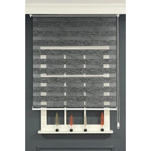 Serin Home Collection Siyah Bambu Zebra Stor Perde (Dayanıklı Alüminyum Kasa)