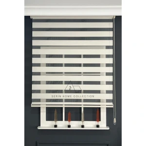 Serin Home Collection Krem Bambu Zebra Stor Perde (Dayanıklı Alüminyum Kasa)