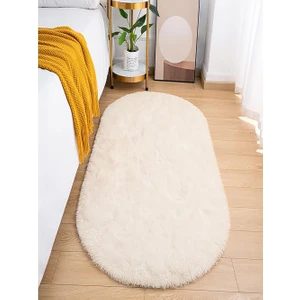 Sere Serpe Yumuşak Modern Peluş Kaymaz Salon Oturma Çocuk Yatak Odası Mutfak Antre Krem