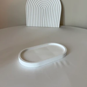 N-E Studio El Yapımı Beyaz Oval Takı & Sunum Tabağı Yağdanlık