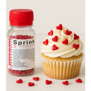 Pasta Süsleme Şekeri Kırmızı Kalp 45 gr Sprinkles