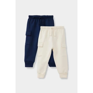 Erkek Bebek Beli Lastikli Kargo Cepli 2'li Eşofman Altı