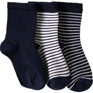 Hellobaby Erkek Bebek 3lü Soket Çorap Desenli Lacivert