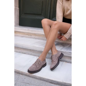 Angelina Jones Lech Kadın Kahve Gercek Suet Loafer Bagcıklı Ayakkabi