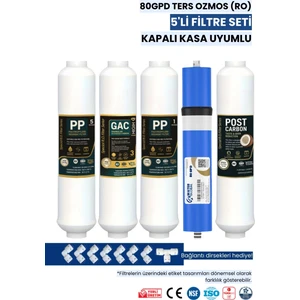 Water Global 5’li Kapalı Kasa Su Arıtma Cihazları Uyumlu Filtre Seti | Coconut Post Karbon (Üreticiden)