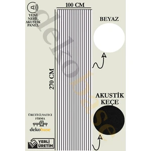 100x270 cm Beyaz Renk Akustik Ahşap Duvar Paneli