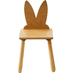 Wood & Joy Doğal Ahşap Çocuk Sandalye Tavşan