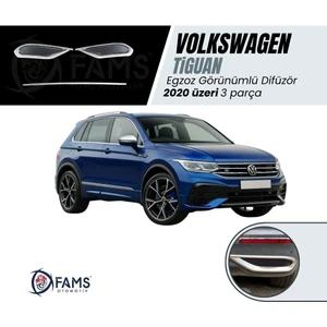 Fams Otomotiv  VW Tiguan Krom Egzoz Görünümü Difüzör 3 Parça 2020>