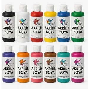 Birdy's Color Akrilik Boya 12'li Set 12X120 ml Sanatsal Renkler - Ana Renkler